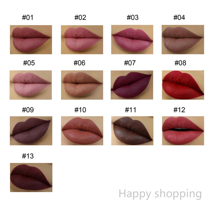 (Hàng Mới Về) Bộ Son Môi Và Bút Kẻ Viền Môi Veronni 13 Màu Sắc Tùy Chọn Không Phai Không Dính Cốc | BigBuy360 - bigbuy360.vn