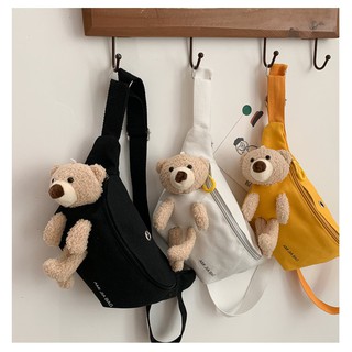 Túi Đeo Chéo Vải Hình Gấu 3D Siêu Cute, Cực Cá Tính - Ngão Clothing T04