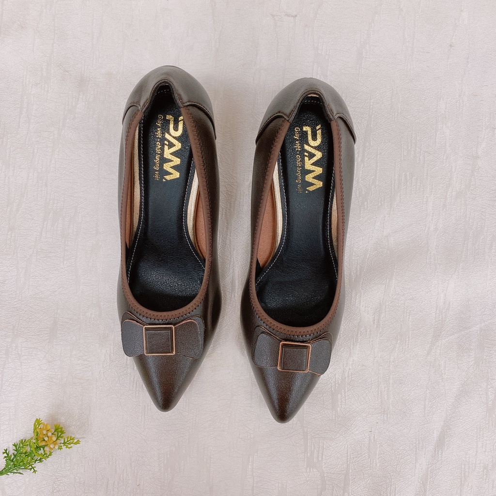 CAO GÓT NƠ ĐÍNH KHUY DA MỀM ÊM CHÂN- PAM- CG7PNV01-PHÙ HỢP DỰ TIỆC, ĐI CHƠI Size(36-39)