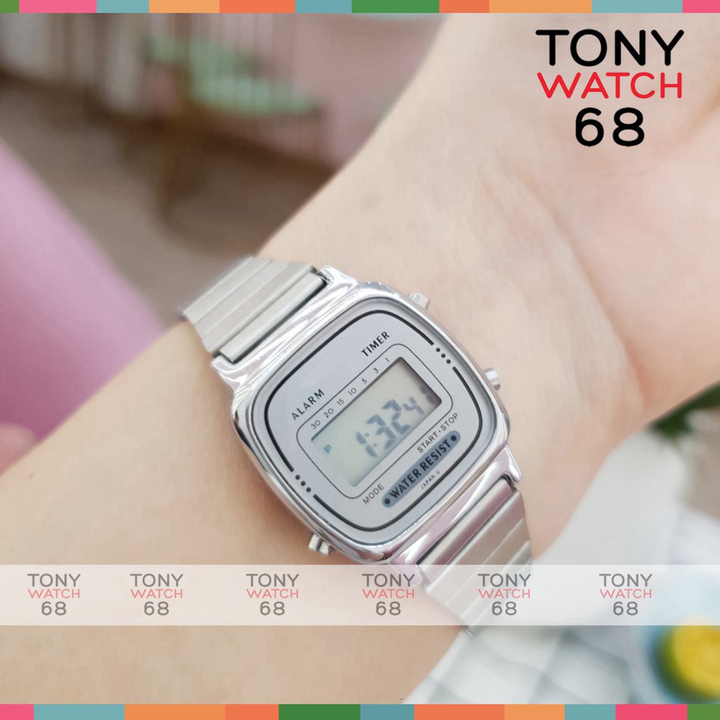 Đồng hồ điện tử SK nữ mặt vuông cong bản mini chống nước chính hãng cho dân văn phòng Tony Watch 68