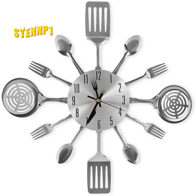 Đồng hồ treo tường hình bộ dụng cụ nhà bếp sáng tạo