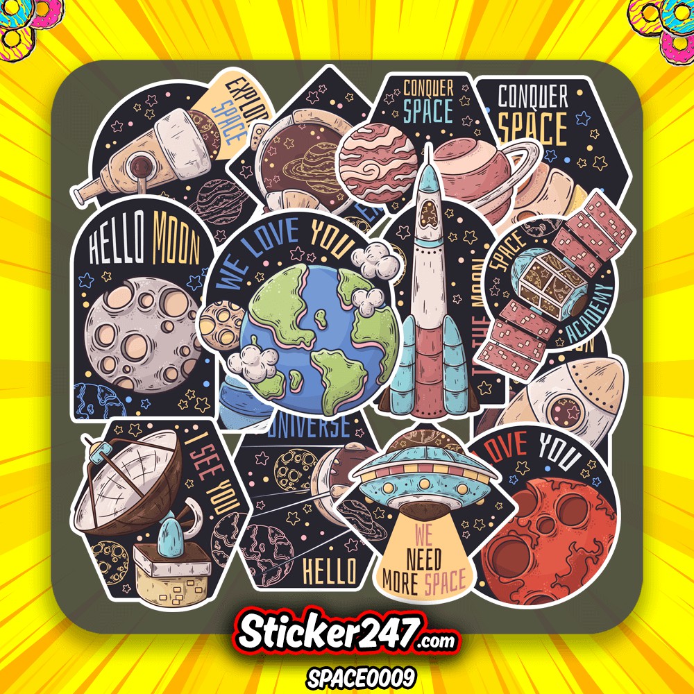 𝗦𝘁𝗶𝗰𝗸𝗲𝗿 dán trang trí không gian vũ trụ | SPACE0009 | Sticker 247