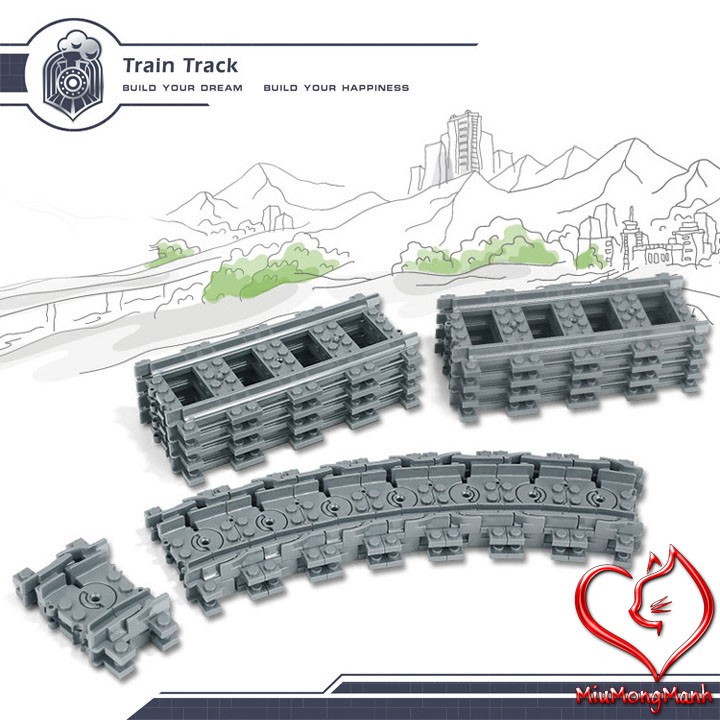 Đường Ray Tàu Hỏa City Đồ Chơi Lắp Ráp Xếp Hình Lego Kazi