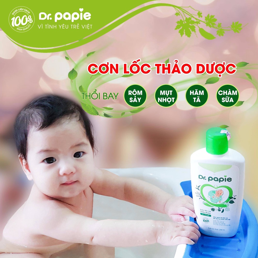 Combo 4 Chai Nước Tắm Thảo Dược Dr Papie Nước Tắm Cho Bé Giúp Ngăn Ngừa Và Giảm Các Vấn Đề Về Da Chai 230ml