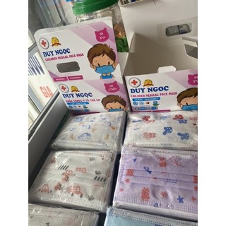 Hộp 50 chiếc khẩu trang y tế trẻ em duy Ngọc mix màu