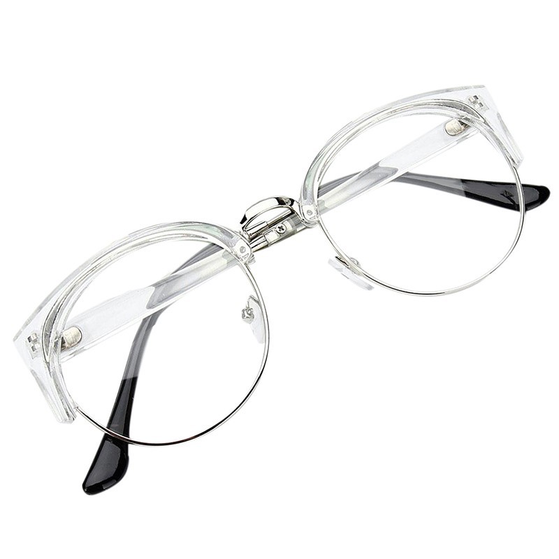 Kính mát tròn trong suốt gọng bạc phong cách retro balo local brand | BigBuy360 - bigbuy360.vn