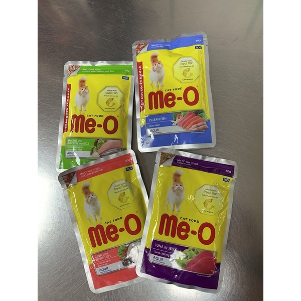 Thức Ăn Dinh Dưỡng Cho Mèo Trưởng Thành Pate Mèo Súp Mèo 4 vị Me-O 80g Thái Lan