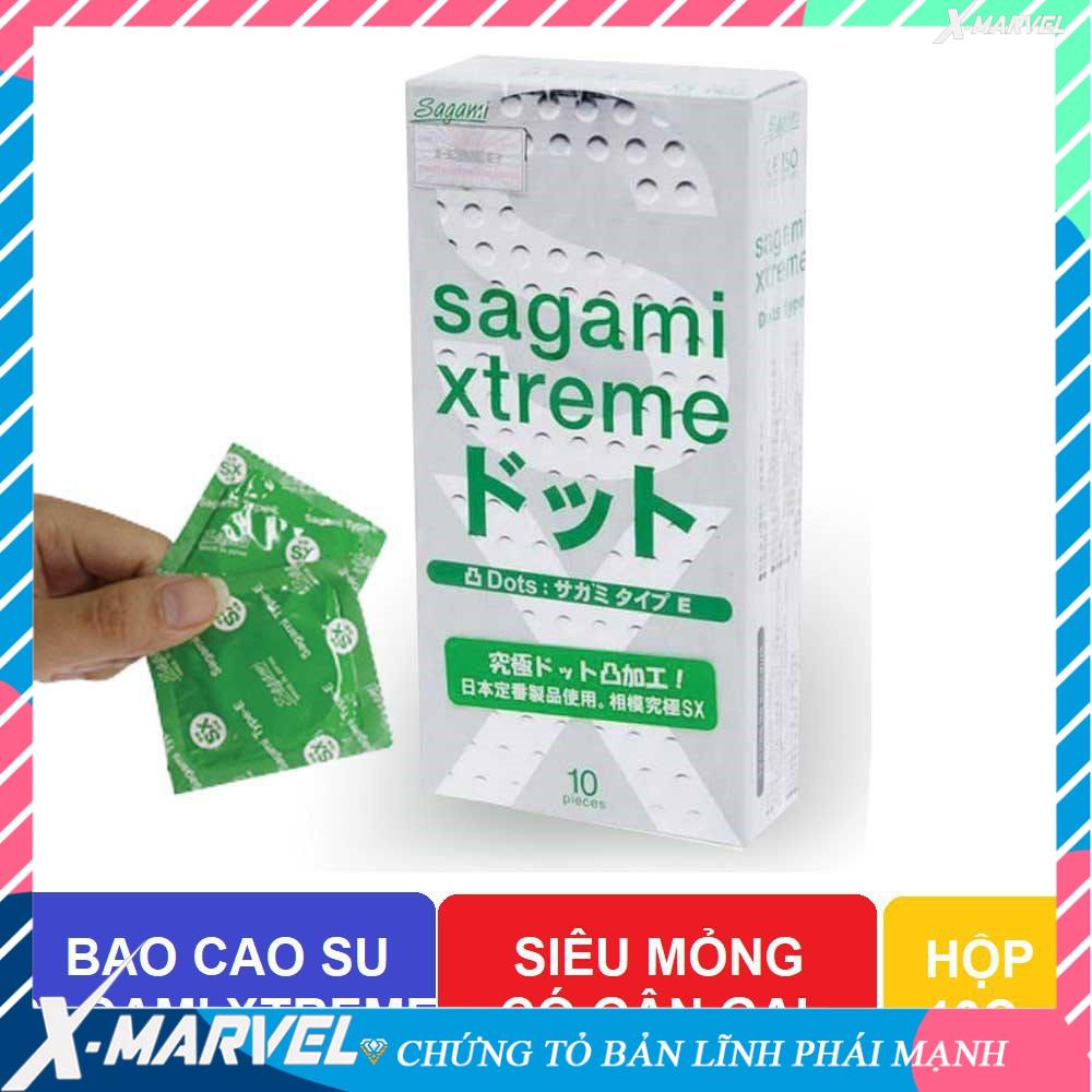 Bao cao su Sagami Xtreme Dots Type có gân, gai tăng kích thích /áo mưa