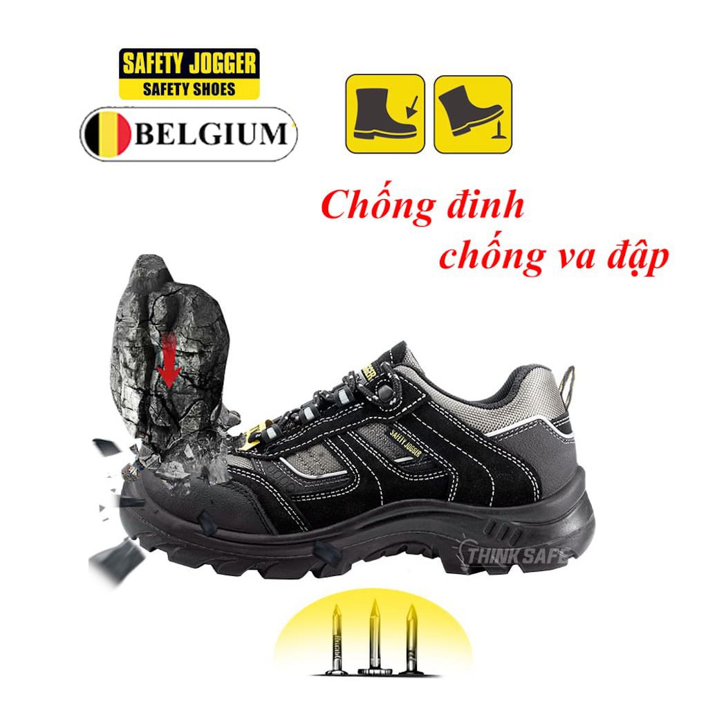 Giày bảo hộ lao động Jogger  - Giày bảo hộ Jumper S3 kiểu dáng thể thao, chống thấm nước, chống trơn trượt (đen)
