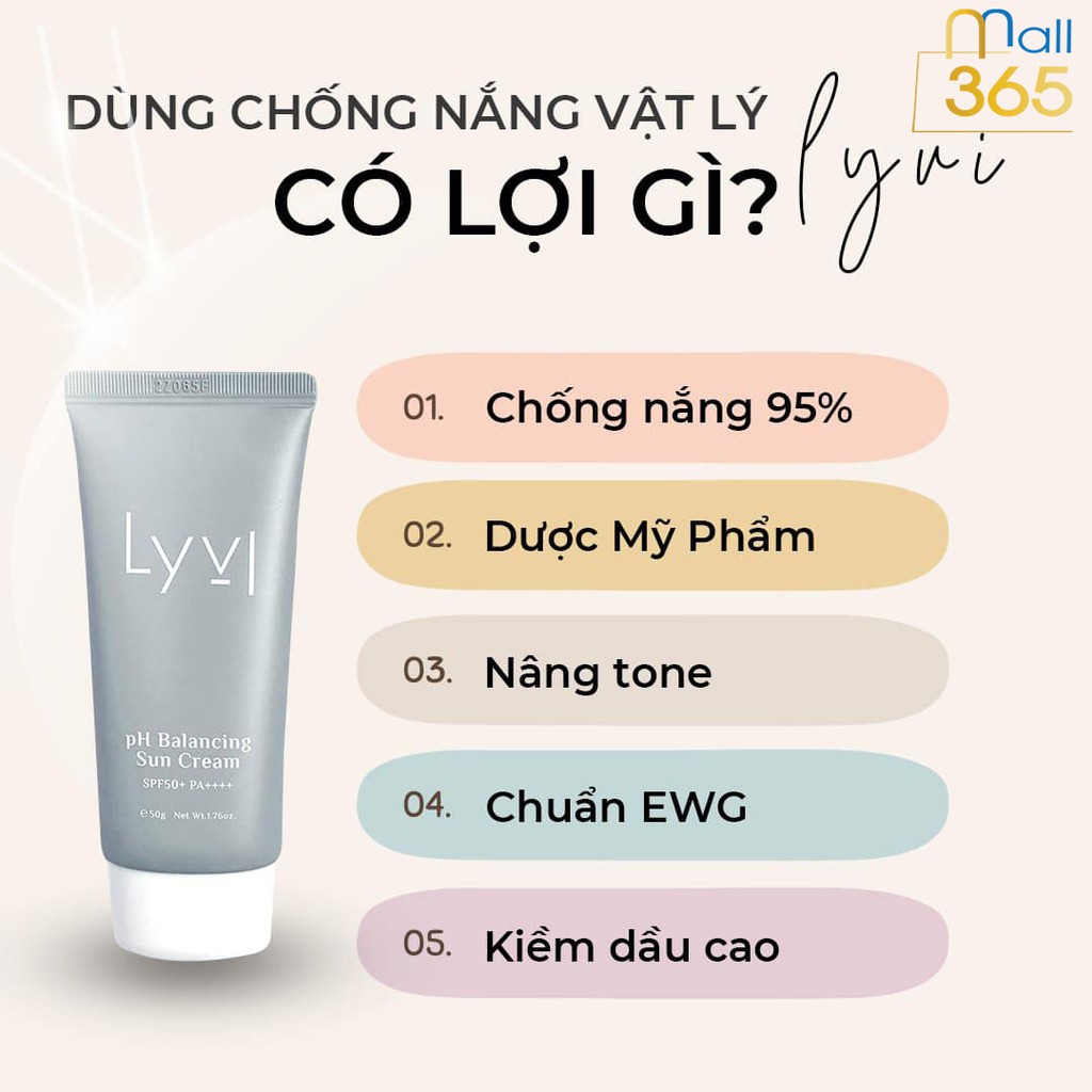 KEM CHỐNG NẮNG VẬT LÝ LYVL NỘI ĐỊA HÀN QUỐC