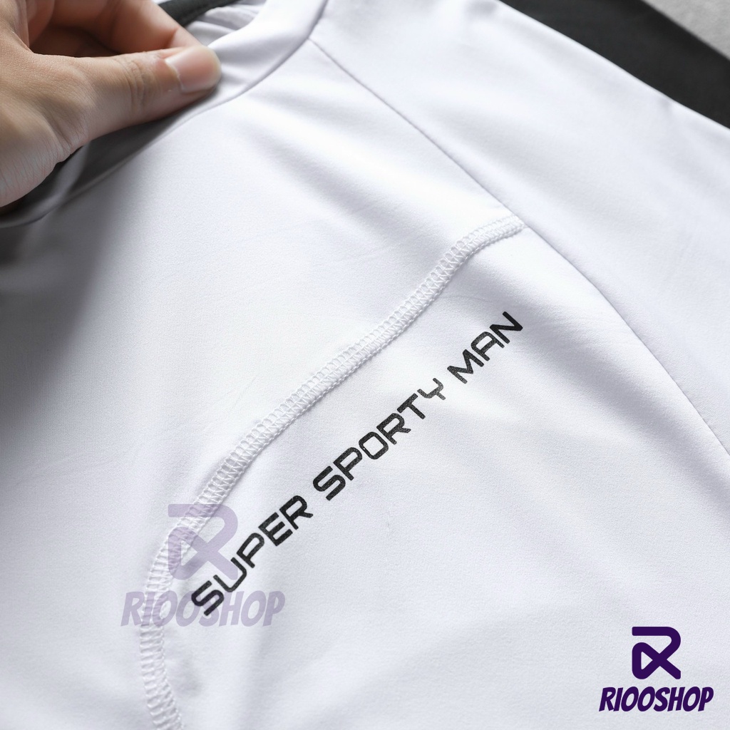 Áo phông thể thao nam đẹp, áo thun lạnh tập gym, đá bóng, đi bộ, thể dục RIOOSHOP RTS005 màu trắng, đen