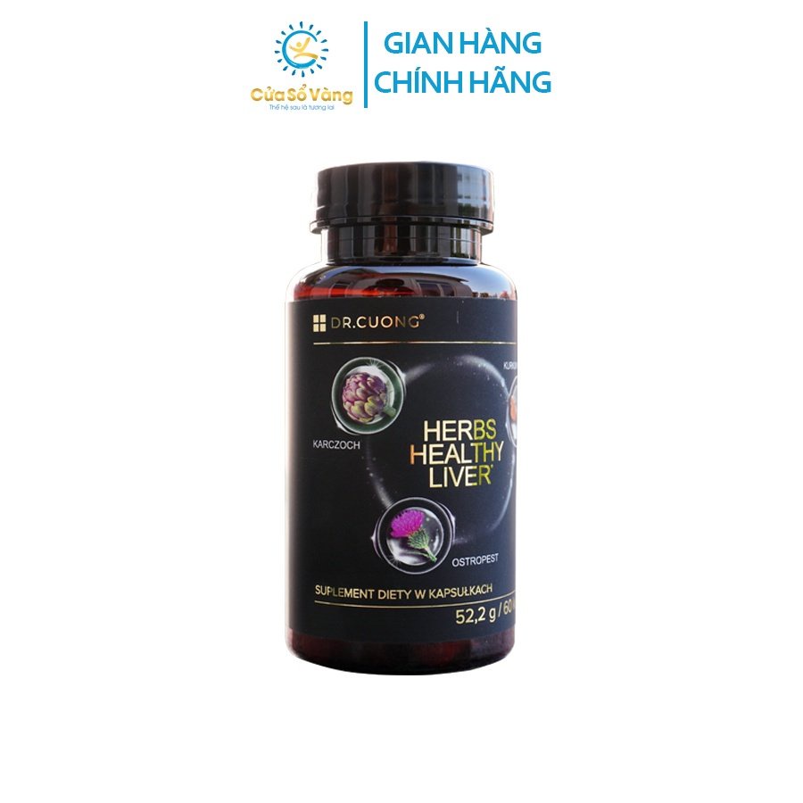 Herbs Healthy Liver Cửa Sổ Vàng Official – Hỗ Trợ Tăng Cường Chức Năng Gan 60 viên/ hộp
