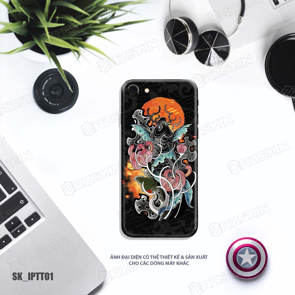 Miếng Dán Skin Cá Chép Dành Cho IPhone 7 - 14 Pro Max |SK_IPHTT01| Chất Liệu Nhập Khẩu, Khuôn Cắt CNC Dán Full Lưng Viền
