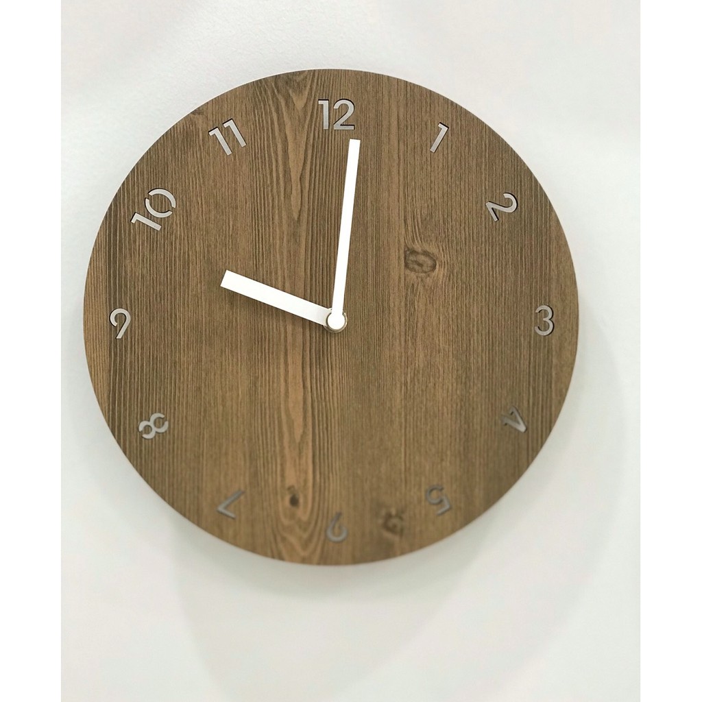 [ Sale sốc] Đồng hồ treo tường, đồng hồ trang trí nhà cửa mặt gỗ tròn wall clock