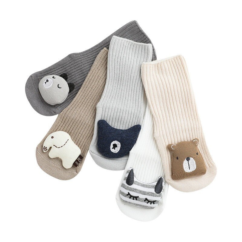 Vớ Cotton Mềm Chống Trượt In Họa Tiết Hoạt Hình Dễ Thương Thời Trang Thu Đông Cho Bé Sơ Sinh