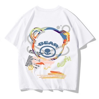 Áo thun nam nữ tay lỡ SAM CLO form rộng Unisex, mặc cặp, nhóm GẤU BEAR 80% cotton