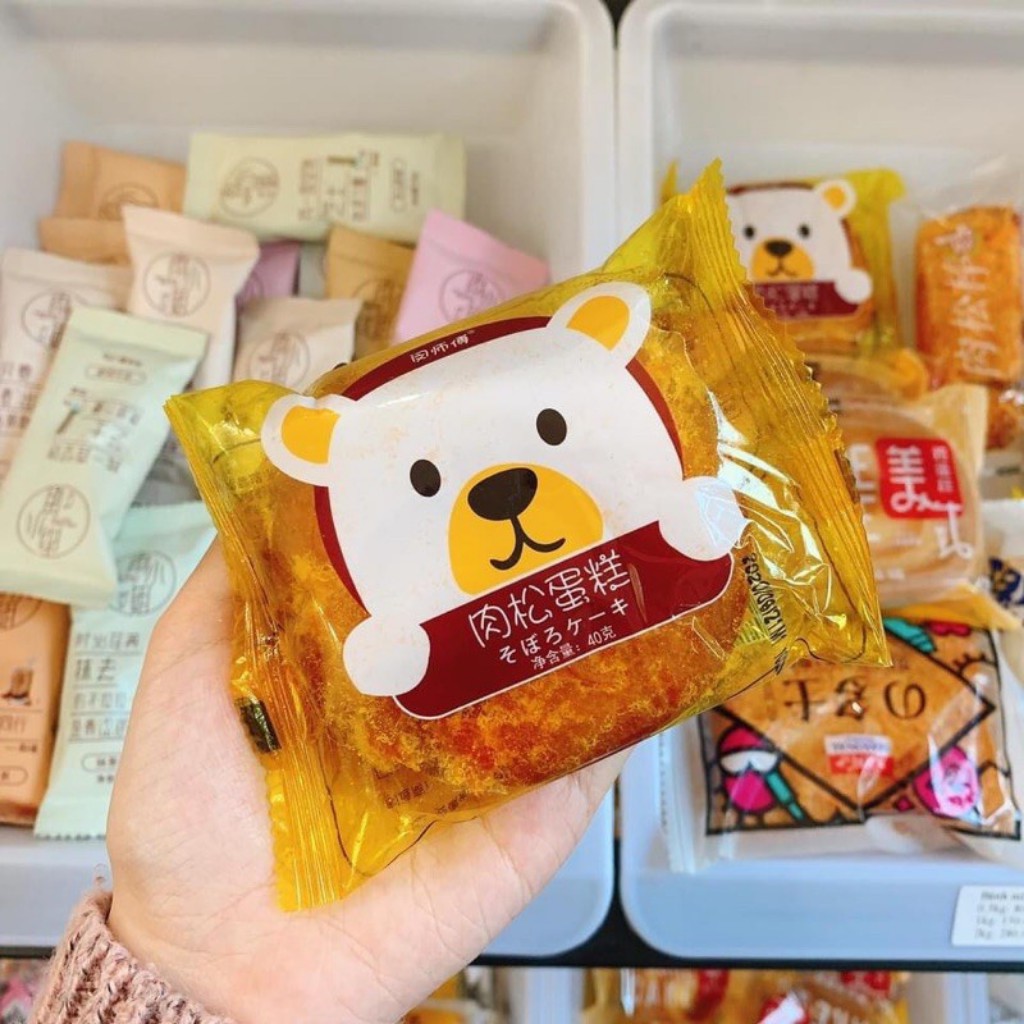 Bánh Gấu Ruốc Đài Loan Trung Quốc Hình Con Gấu Đồ Ăn Vặt Nội Địa