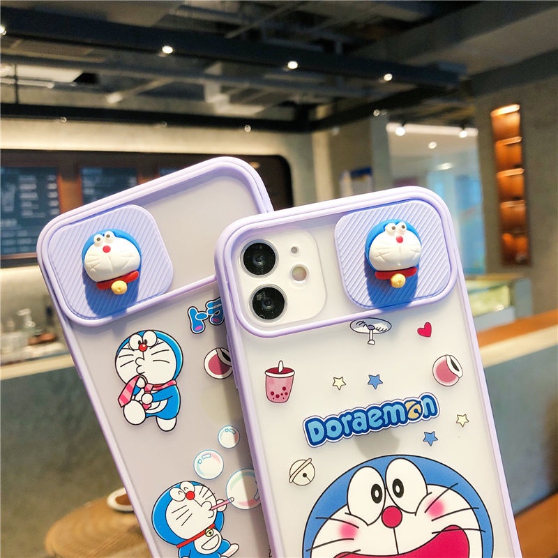 Dễ Thương Ốp Điện Thoại Bảo Vệ Ống Kính Máy Ảnh Họa Tiết Doraemon Đáng Yêu Cho Iphone 7 8 Plus X Xr Xs Max 11 12 Pro Max 12 Mini Sự Bảo Vệ