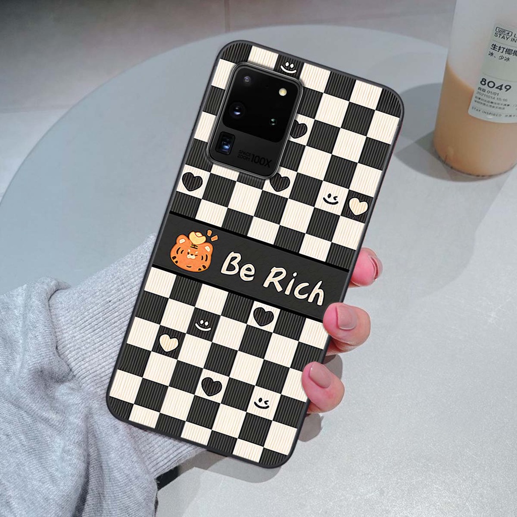 Ốp Samsung S20 Ultra gấu Bear rick caro vuông thời trang siêu đẹp