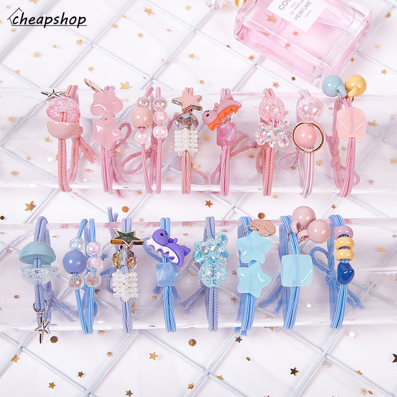 iF YOU Túi 8 dây buộc tóc phong cách Hàn Quốc trang trí phong cách hoạt hình đầy màu sắc hợp thời trang