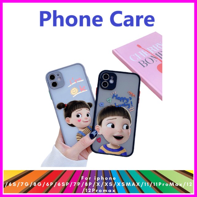 Ôp Lưng iphone -Op lưng viền Nhám hoạt hình đáng yêu 6/6s/6p/6splus/7/8/7plus/8plus. PhoneCase