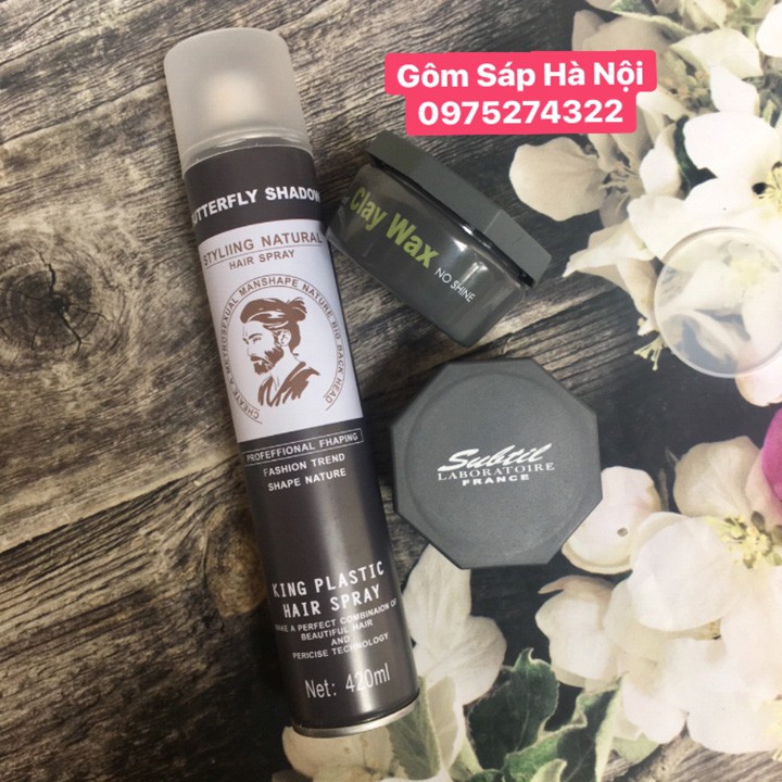 Gôm Xịt Tóc Butterfly Shadow 420ml-Loại Mới Nhất + Sáp vuốt tóc CLAY WAX