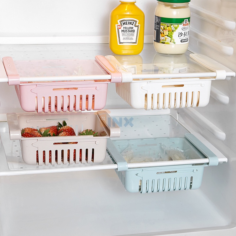 Khay đựng thực phẩm để ngăn tủ lạnh điều chỉnh kích thước size to, nhựa cao cấp an toàn sức khỏe