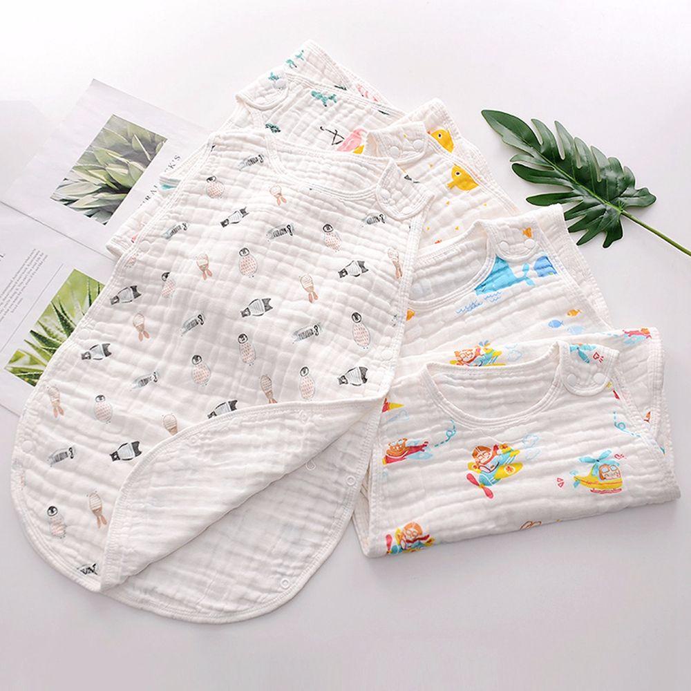 Túi Ngủ Bốn Lớp Chất Liệu Cotton Họa Tiết Hoạt Hình Thời Trang Mùa Hè Theo Phong Cách Hàn Quốc Cho Bé