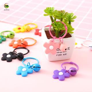 【YUKV】Flower Keychain Funny Cute Key Ring Candy Car Key Chain Women Bag Kpop Accessories