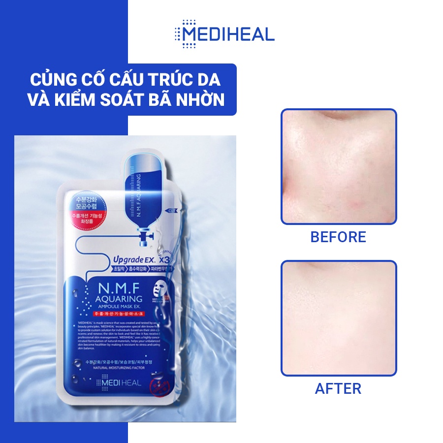 [COMBO 5] Mặt Nạ Cấp Ẩm Cho Da Mediheal N.M.F Aquaring Ampoule Mask Ex 27ml