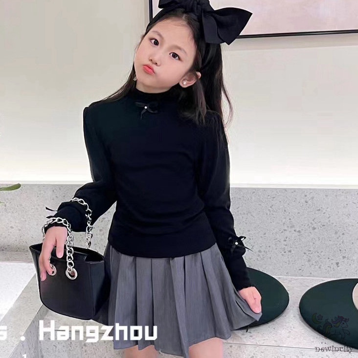 Áo Kiểu Tay Phồng Dài Thời Trang Thu Đông Hàn Quốc Cho Bé Gái