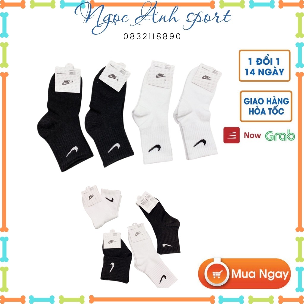 Tất nike trẻ em cao cấp hàng đẹp- bé trai bé gái cao qua mắt cá freesize chân 6-16kg