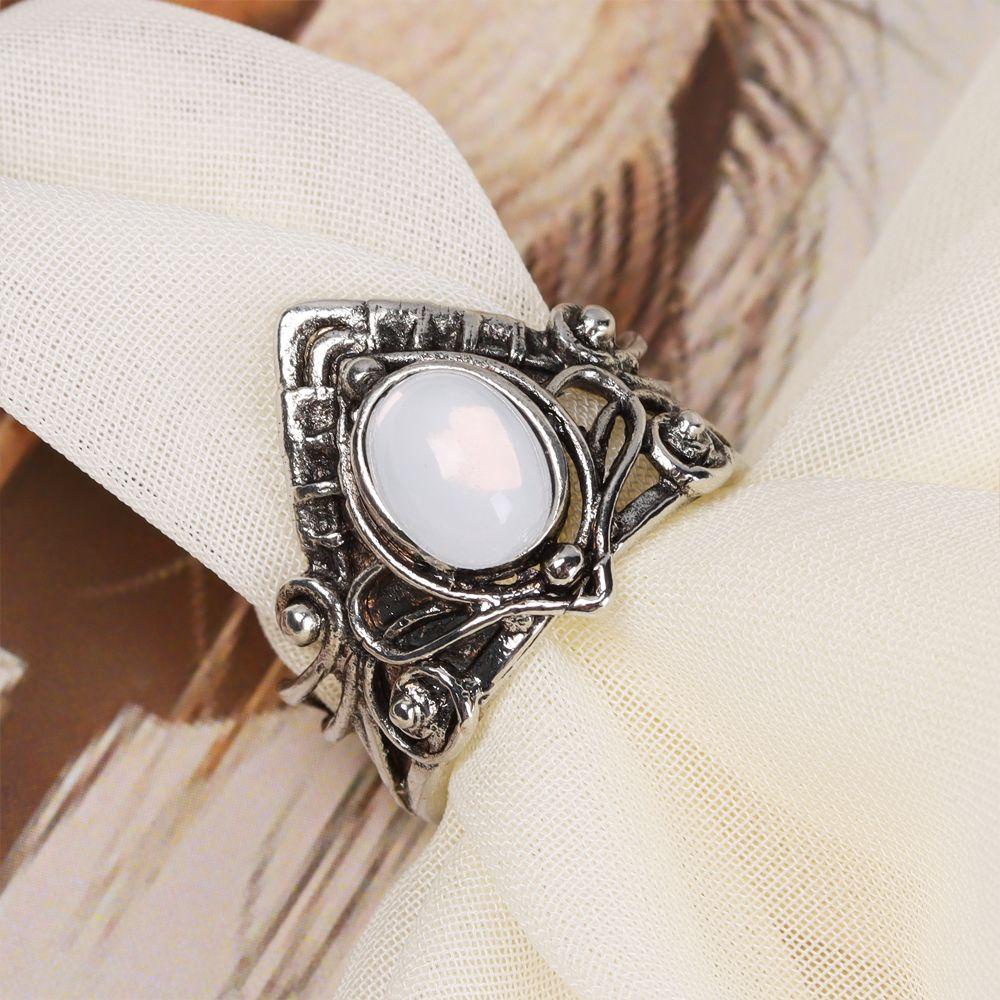 SUSANS Nhẫn Đính Hôn Mạ Bạc Đính Hoa Phong Cách Retro