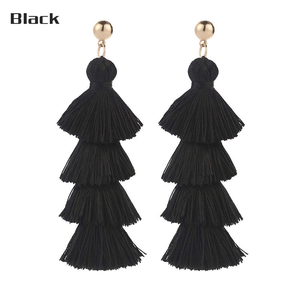 Khuyên tai tua rua nhiều tầng phong cách Bohemian cổ điển dành cho nữ