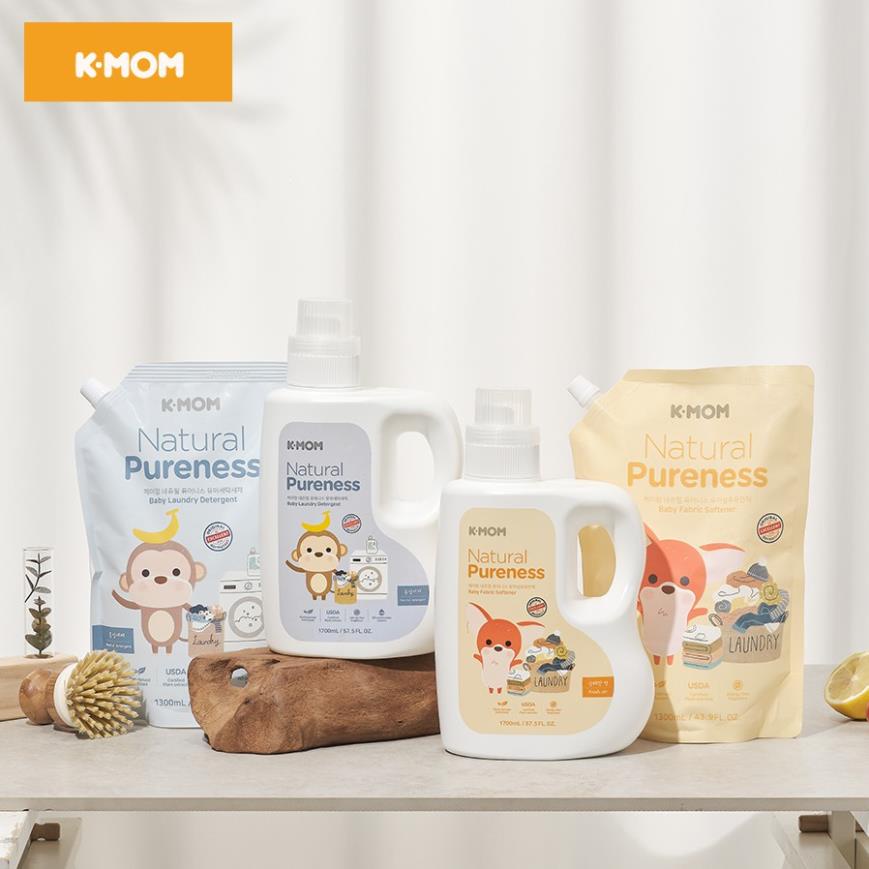 Nước xả vải hữu cơ K-Mom Hàn Quốc dạng túi 1300ml