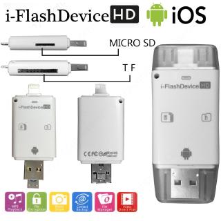 I-flash drive hd usb micro sd memory card reader device for ios & android device