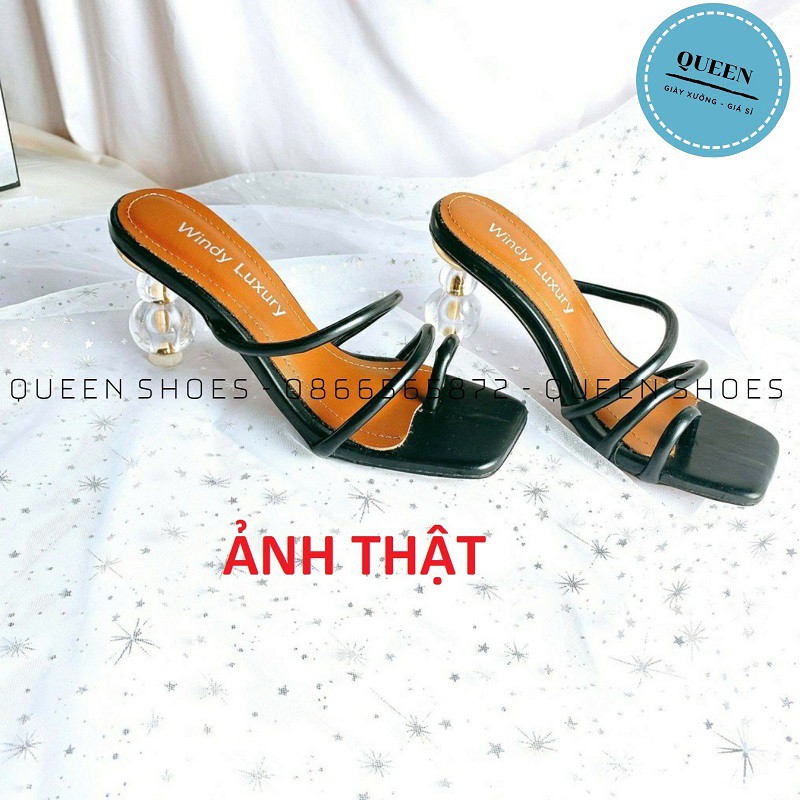 Giày sandal cao gót nữ, guốc nữ gót nhọn 7 phân quai mảnh xỏ ngón - SD29