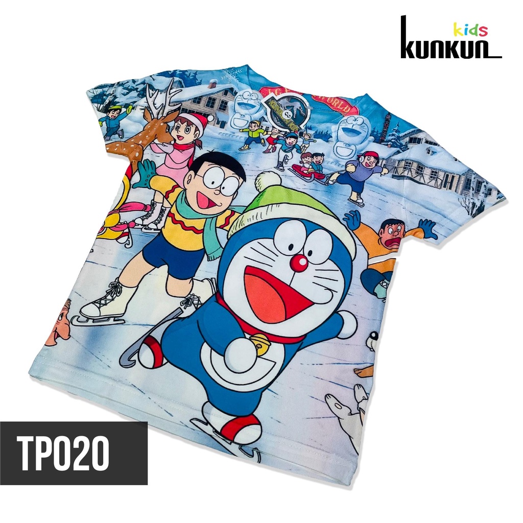 Đồ bộ bé trai Thun lạnh hình mèo máy doraemon tuyết size đại từ 10-60kg KunKun Kid TP020