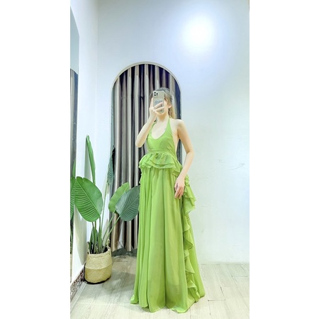 Maxi lady tơ ánh 2 lớp siêu hack dáng