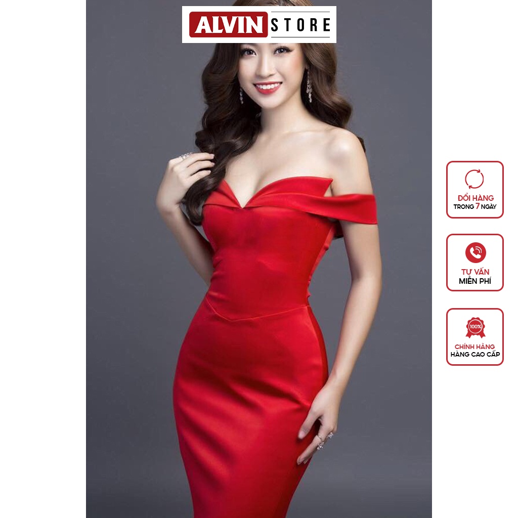 Đầm Dạ Hội Đuôi Cá Ôm Body Thiết Kế Cúp Ngực Trễ Vai Alvin Store 0613