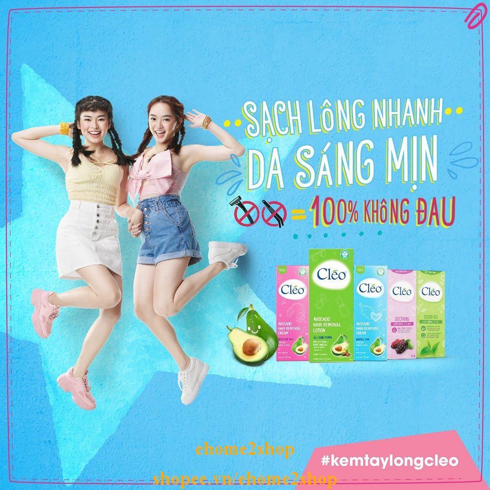 Kem Tẩy Lông Cho Da Thương, Da Nhạy Cảm Và Gel Dưỡng Da, Làm Trắng Sau Tẩy Lông Cleo 50g Shopee.Vn/Ehome2shop.