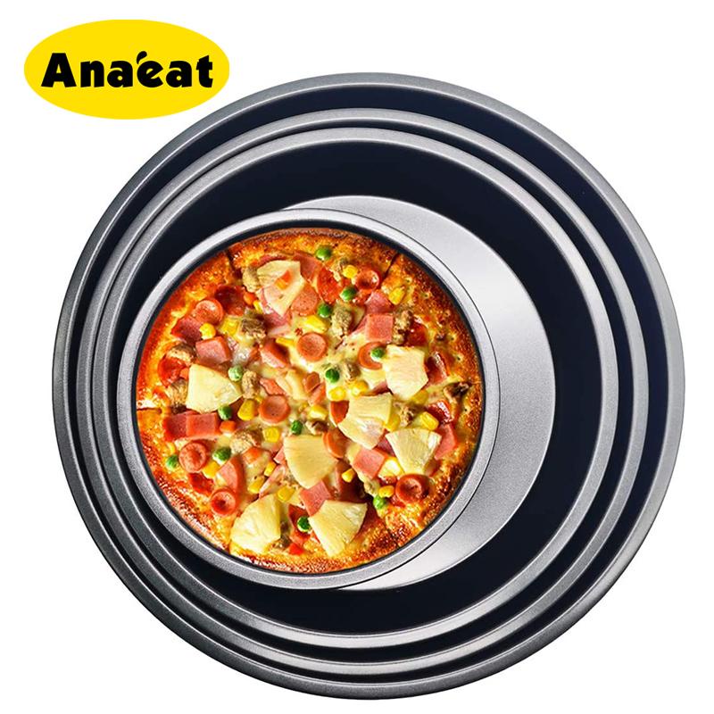 Khay nướng bánh pizza hình tròn bằng thép carbon chống dính kích thước 6/8/10/12/14 inch