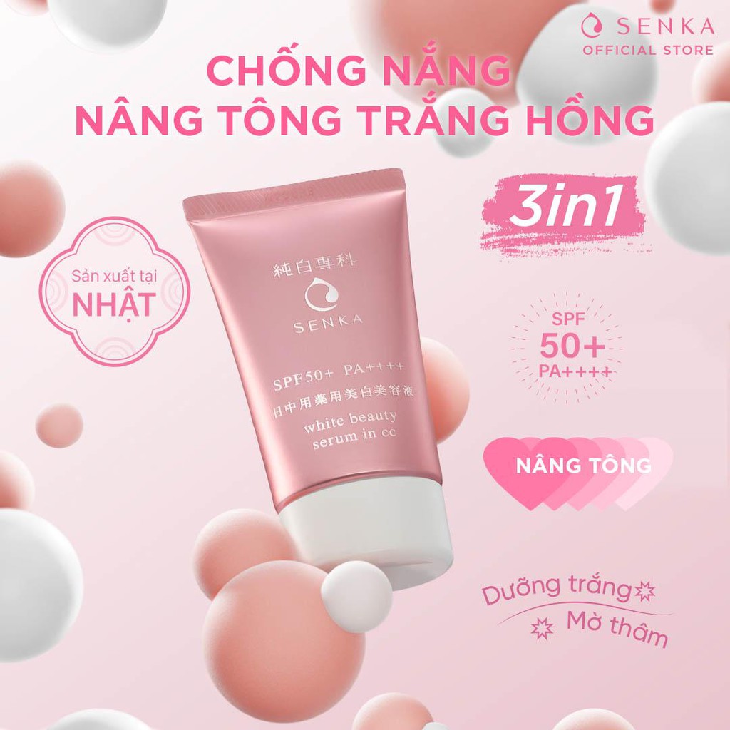 [MUA 1 TẶNG 1] Chống nắng serum 3 trong 1 Senka White Beauty CC 40g