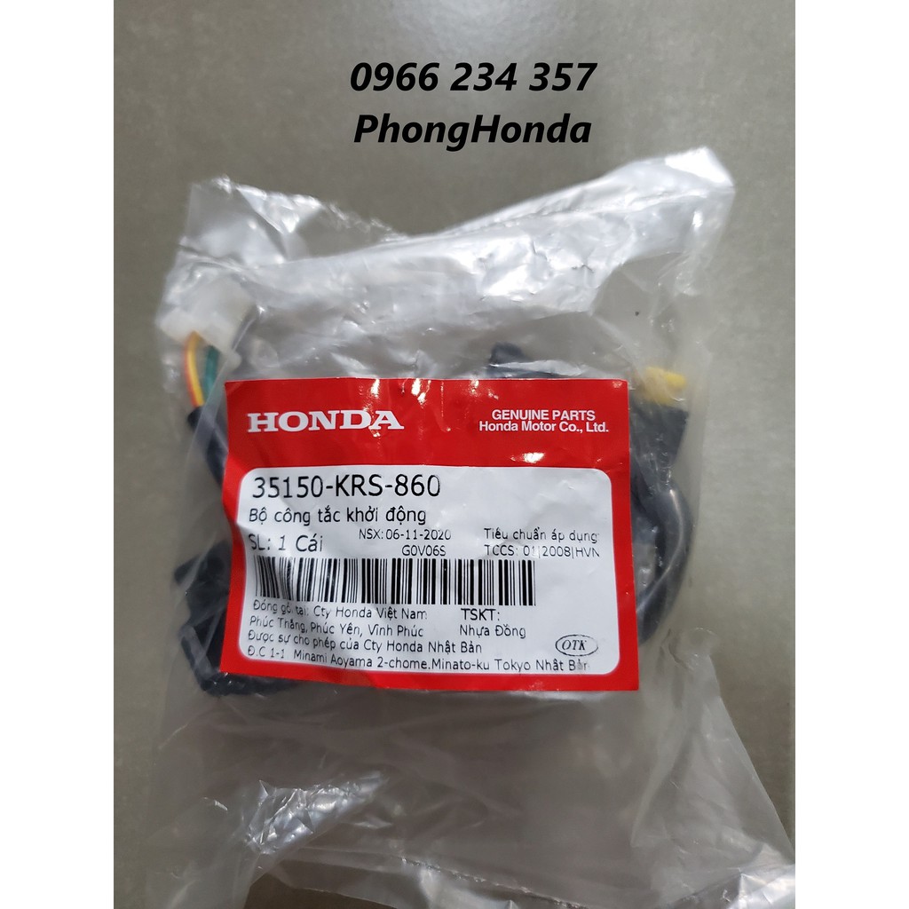 công tắc đề wave alpha nhỏ, wave ZX chính hãng honda