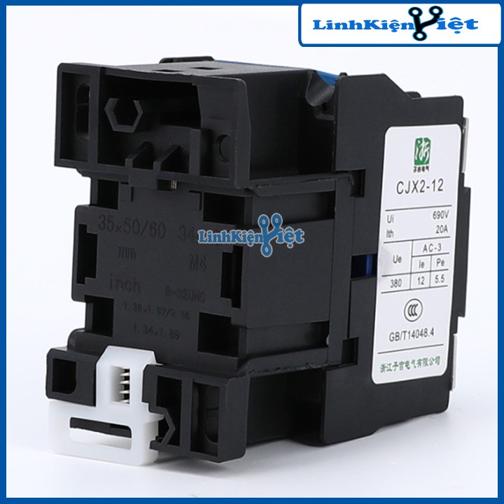 Khởi động từ contactor CJX2 380V 12A vỏ chống cháy, công suất lớn