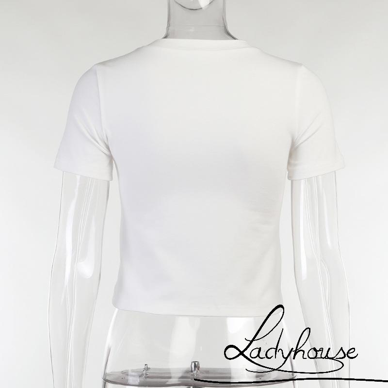 Áo Thun Tay Ngắn Cổ Tròn In Hình Thiên Thần Ác Quỷ Thời Trang Dành Cho Nữ