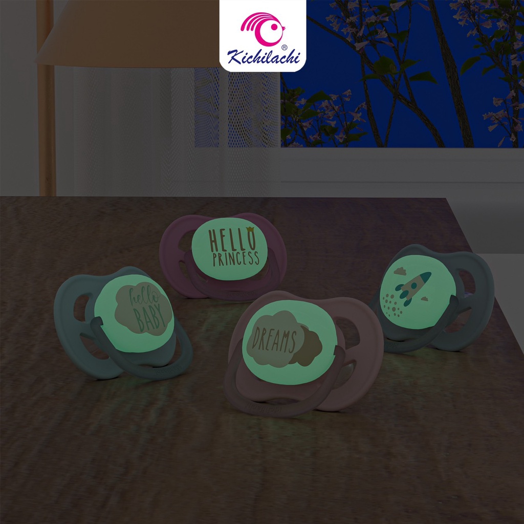 Ti giả silicone KICHILACHI ultra air, ultra night không BPA, không vật liệu độc hại cho trẻ sơ sinh ( 0-6m ) và chống hô