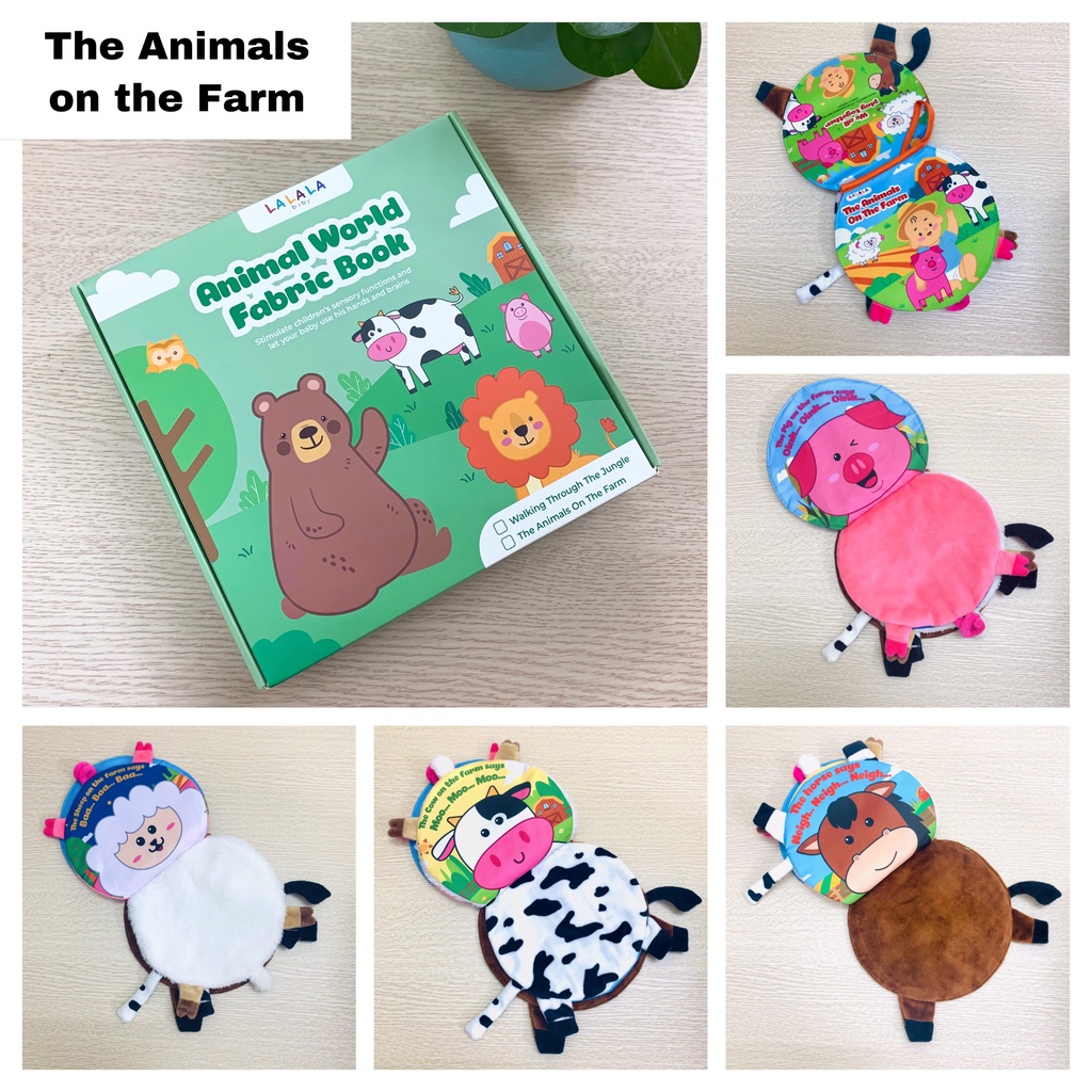 Sách vải the Animals on the farm Lalala baby đa tương tác lật mở sột soạt thu vị