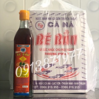 Thùng nước mắm Bé Bầu, loại thượng hạng, chai đế vuông 500ml thuỷ tinh