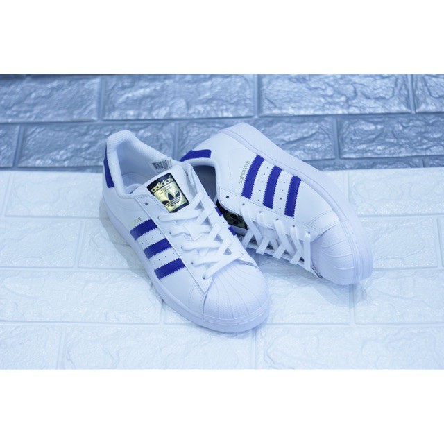 [FreeShip] [Sale khô máu] 𝐗Ị𝐍 𝐍𝐇Ấ𝐓 [ hàng cao cấp ] Giày Adidas Superstar xọc xanh tem vàng 100% chính hãng